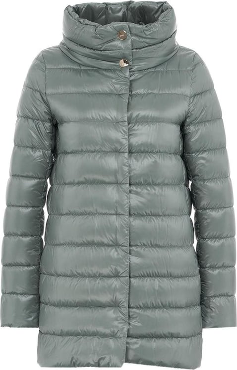 Herno Quilted Down Coat Blue Blauw