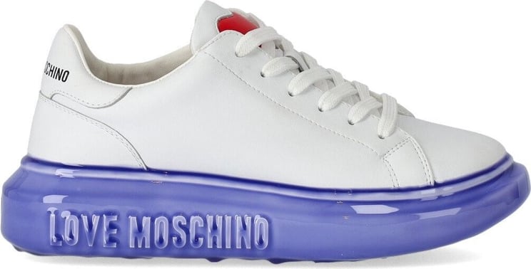 Love Moschino White Lilac Sneaker White Wit