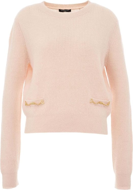 Guess by Marciano Knit Sweaterwith Chain Detail Pink Roze