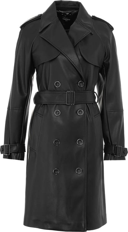 Guess by Marciano Faux Leather Trench Black Zwart