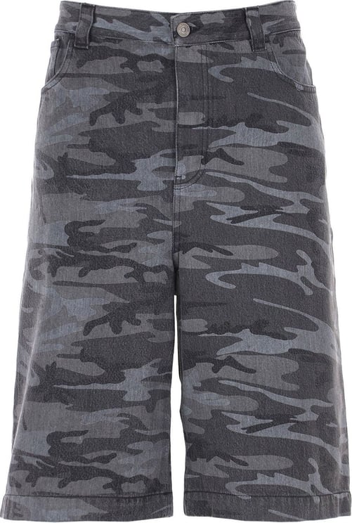Balenciaga Balenciaga Camouflage Denim Shorts Grijs