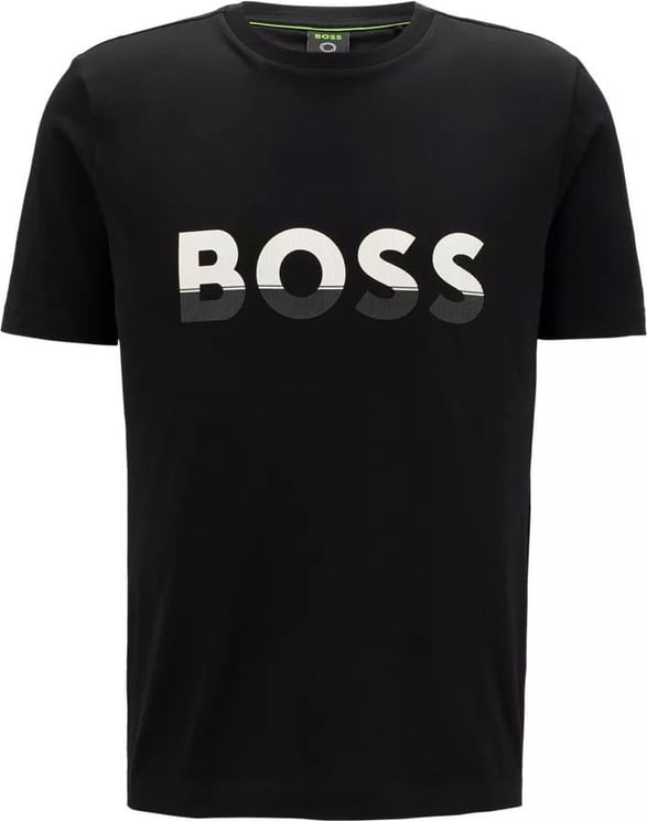 Hugo Boss T-shirt Black Logo White Zwart