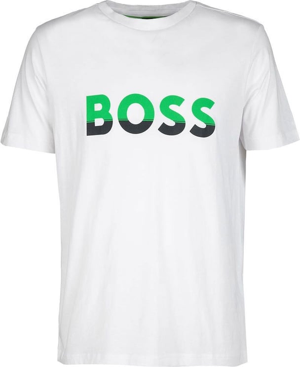Hugo Boss T-shirt White Green logo Wit