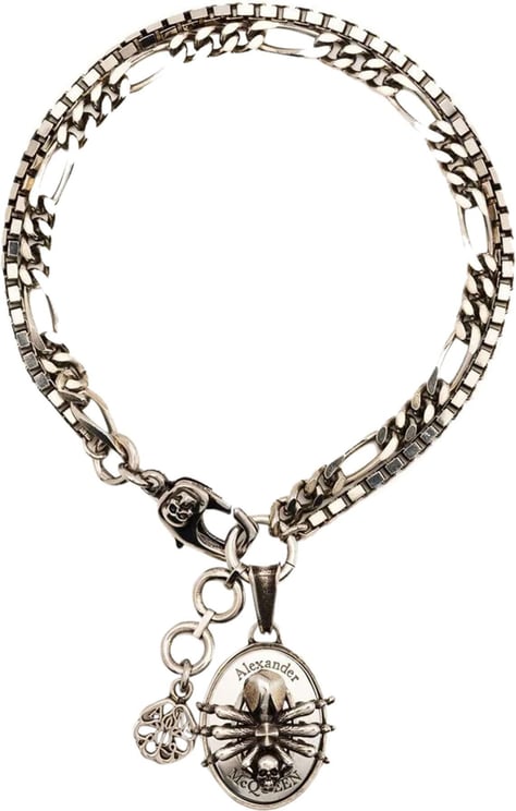Alexander McQueen skull-charm chain bracelet Metallic