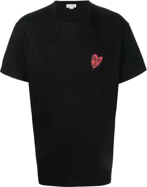 Alexander McQueen heart patch T-shirt Zwart