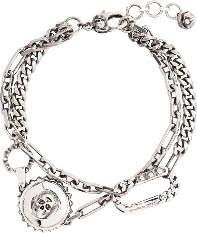 Alexander McQueen skull charm bracelet Metallic