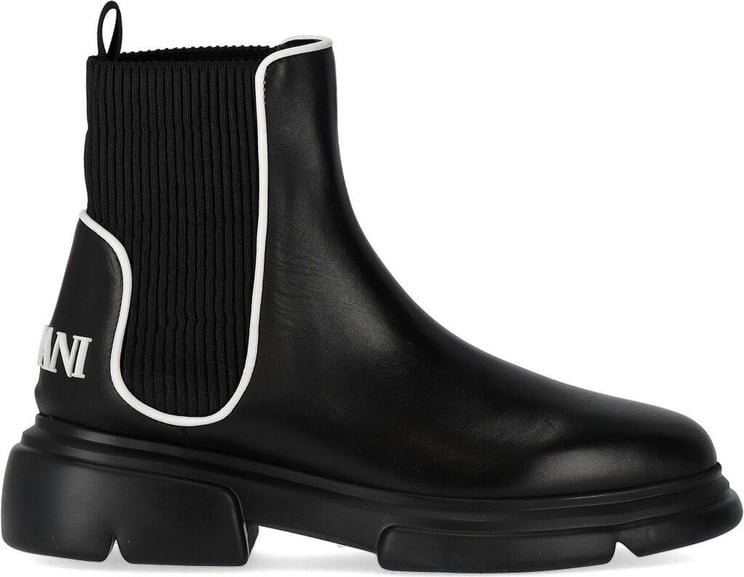 Emporio Armani Black Chelsea Boot With Logo Black Zwart