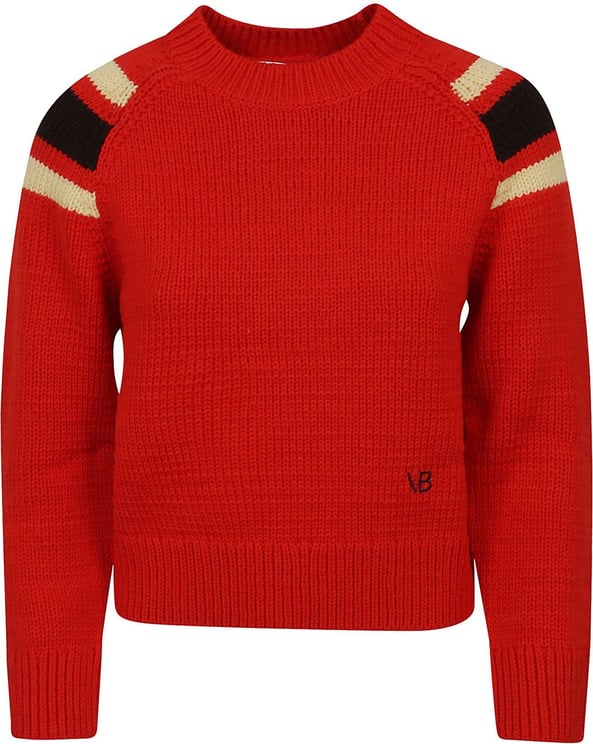 Victoria Beckham Crew Fitted Jumper Rood