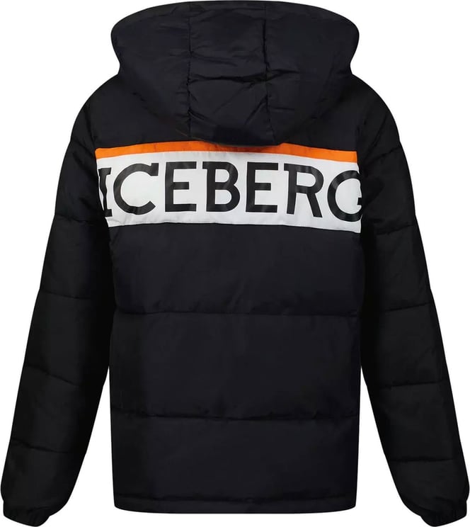 Iceberg Puffer jacket logo Zwart