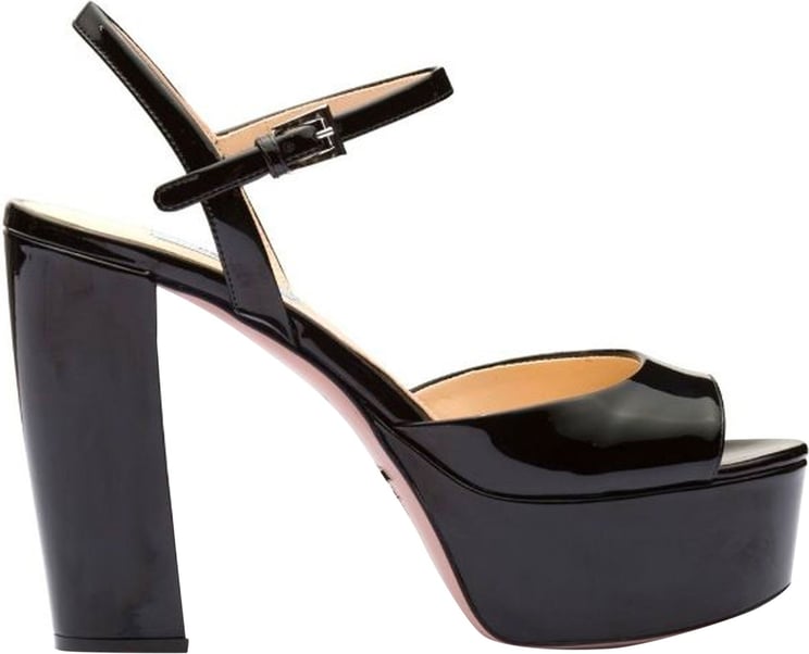 Prada Prada Leather Platform Sandals Zwart