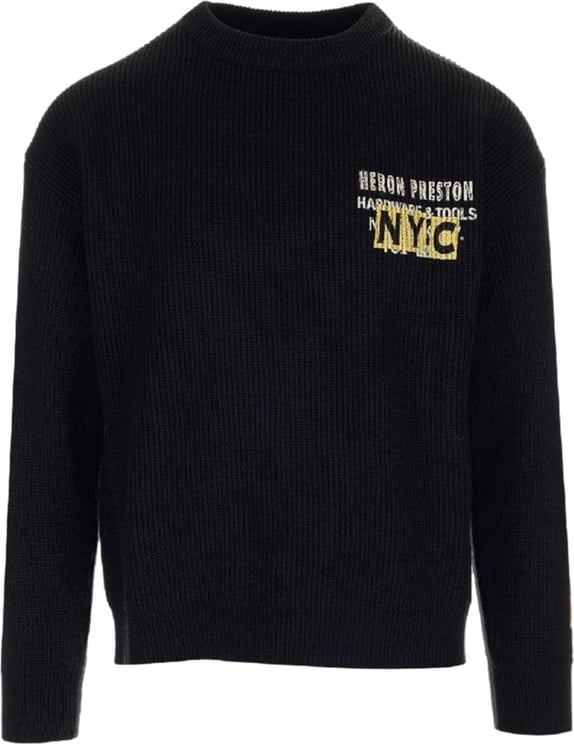 Heron Preston logo-print knitted jumper Zwart
