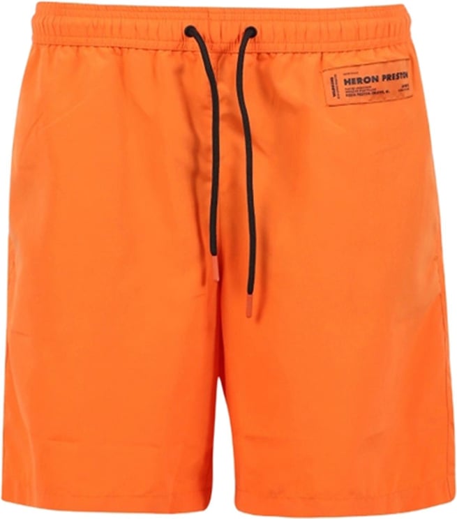 Heron Preston logo-patch swim shorts Oranje