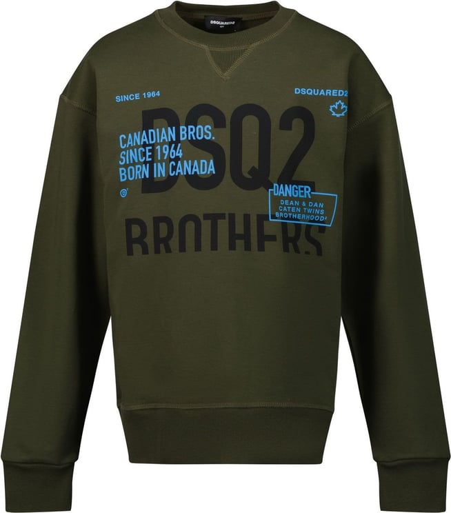 Dsquared2 Dsquared2 DQ1241 kindertrui army Groen