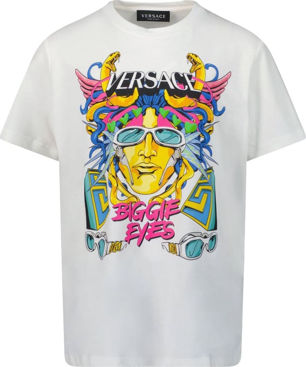 Versace Versace 1000239 1A04743 kinder t-shirt wit Wit