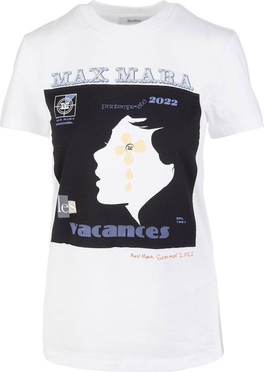 Max Mara Max Mara Logo Cotton T-Shirt Wit
