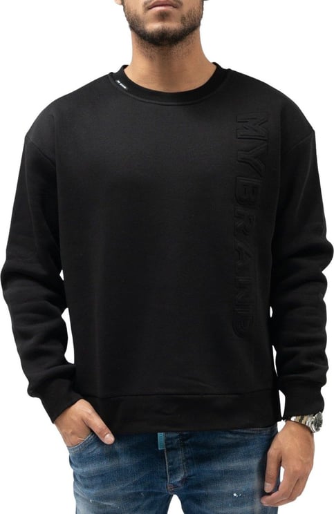 My Brand Embossed Sweater Zwart