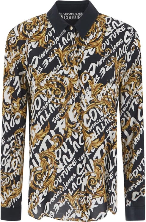 Versace Jeans Couture Baroque Print Shirt Zwart