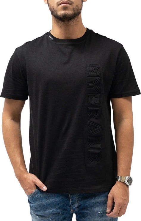 My Brand Embossed T-shirt Zwart
