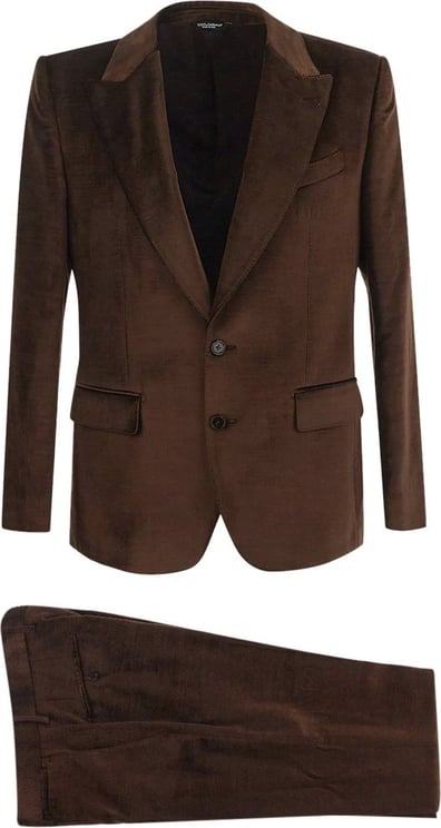 Dolce & Gabbana Velvet Suit Bruin