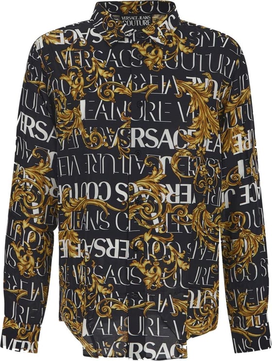 Versace Jeans Couture Baroque Print Shirt Zwart