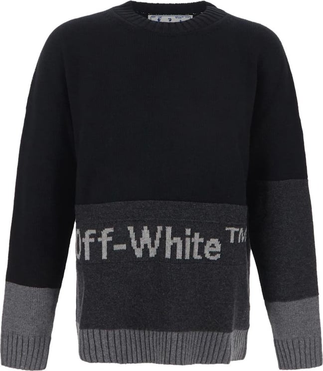 OFF-WHITE Color Block Crewneck Sweater Zwart