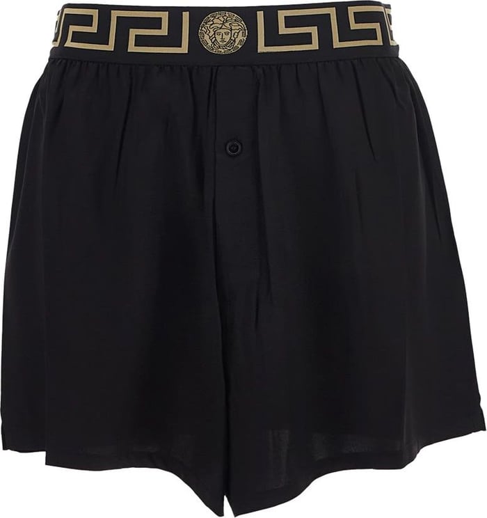 Versace Black Silk Underwear Shorts Zwart