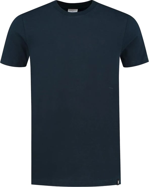 Purewhite Organic Rough Triangle T-shirt navy Blauw