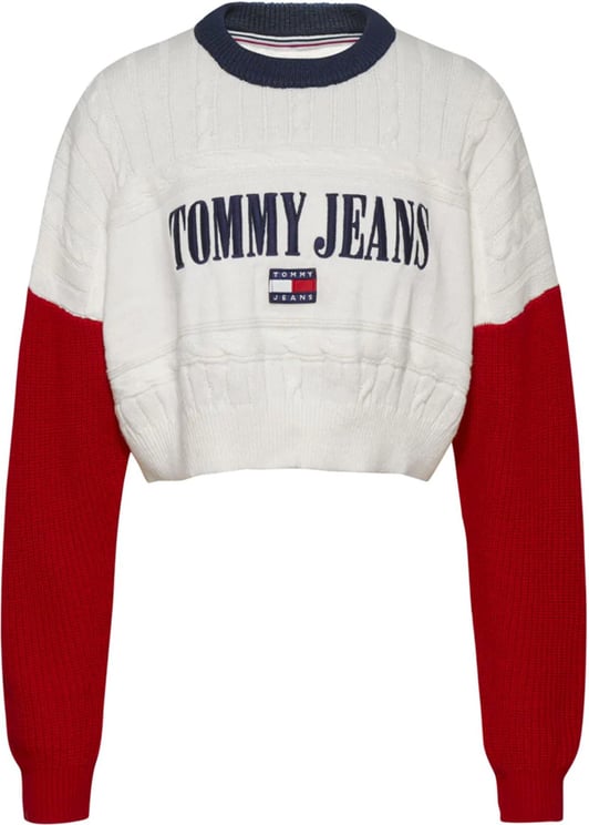 Tommy Hilfiger Sweater Woman Tommy Jeans Tjw Rlxd Crop Archive Sweater Dw0dw14314.xnl Divers