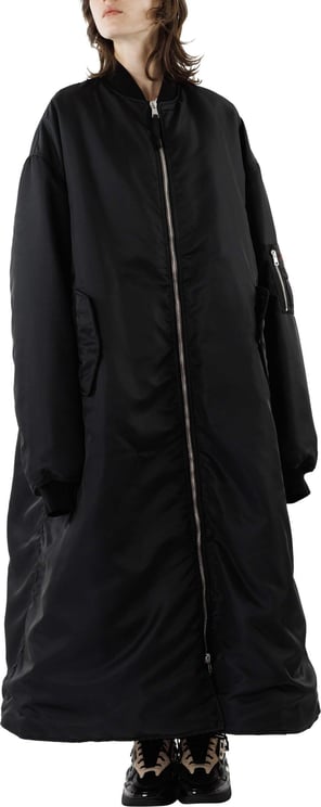 Raf Simons Black Bomber Jacket In Technical Fabric Zwart