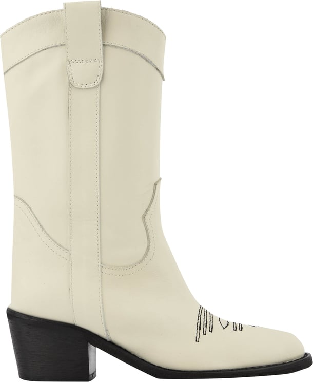 Paul Warmer Agnes Mid Western Boot Wit
