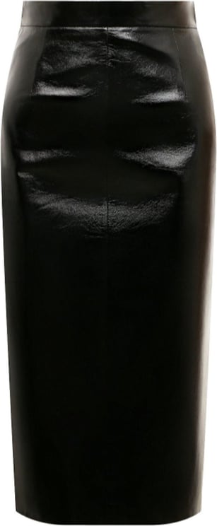 Prada Prada Leather Skirt Zwart
