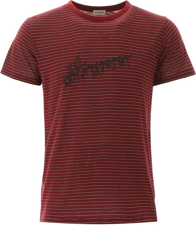 Saint Laurent Saint Laurent Cotton Logo T-Shirt Rood