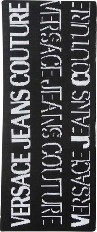 Versace Jeans Couture All over Name Shawl Black Zwart