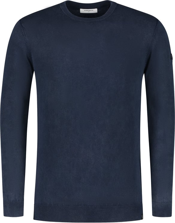 Purewhite Purewhite Garment Dye Knit Sweater Blauw Blauw