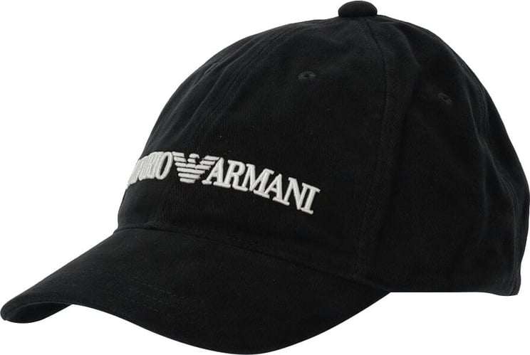 Emporio Armani Black Baseball Cap With White Logo Black Zwart