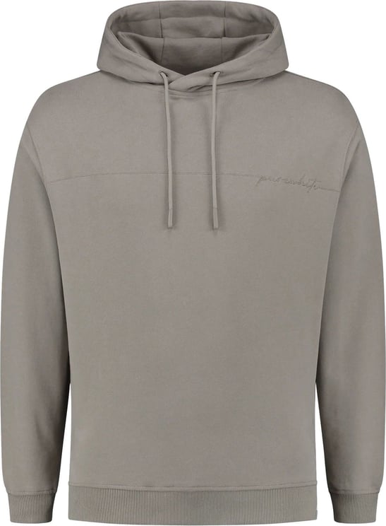 Purewhite Purewhite Carbon Washed Script Hoodie Taupe Taupe