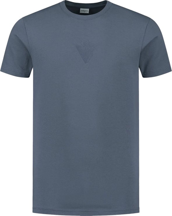 Purewhite Purewhite T-shirt Triangle Embroidery Dimension Blauw Grijs Grijs