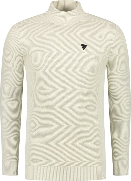 Purewhite Purewhite Jacquard Knit Mockneck Sweater Off White Wit