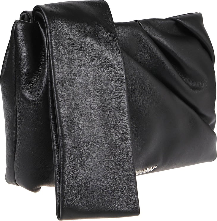 AMBUSH Leather Nejiri Wrist Clutch Bag Black Zwart