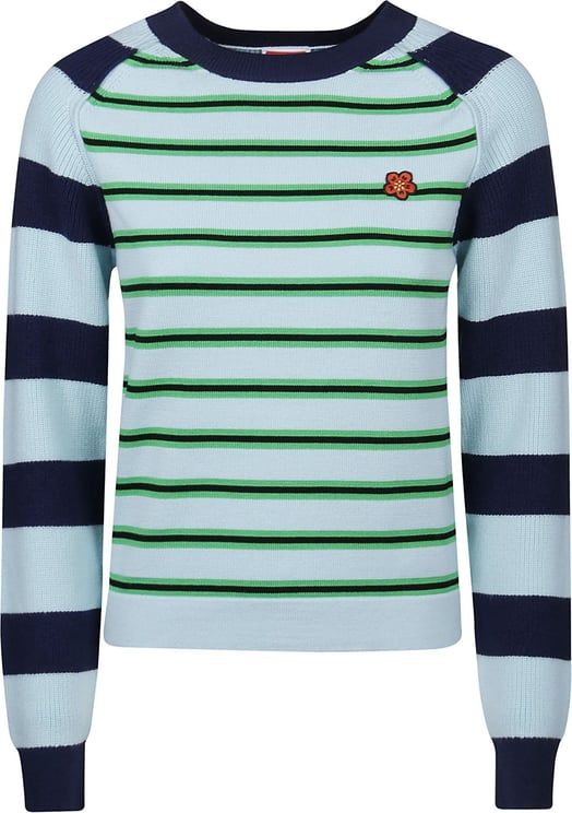Kenzo Stripes Fitted Sweater Blue Blauw