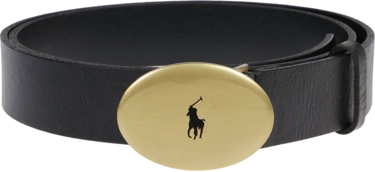 Ralph Lauren Oval Pp Belt Medium Black Zwart
