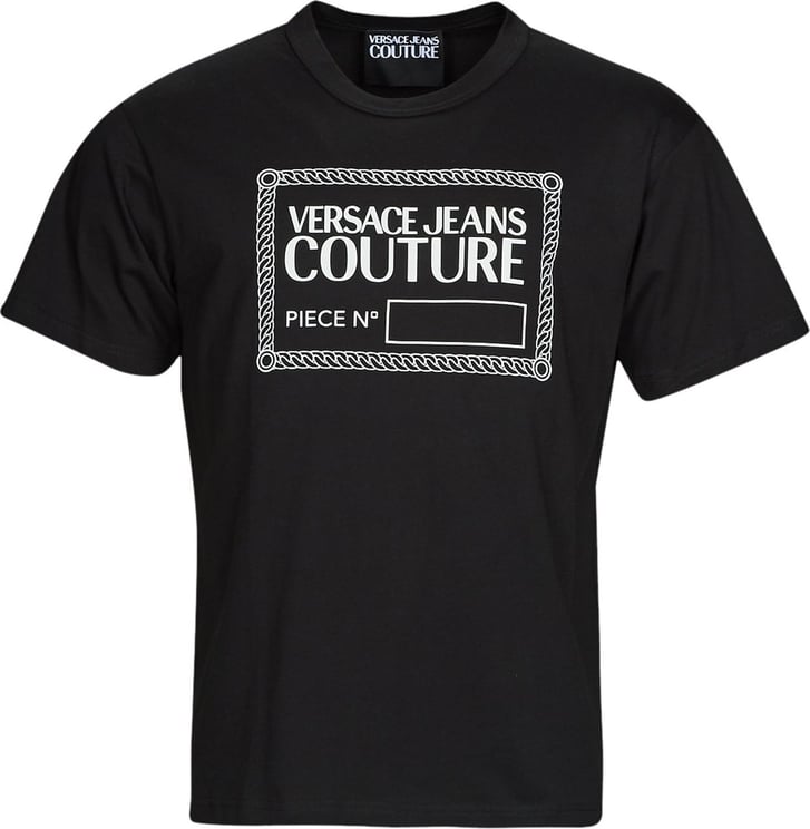 Versace Jeans Couture Black T-shirt White Logo Zwart