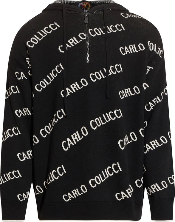 Carlo Colucci zippullover hoodie zwart Zwart