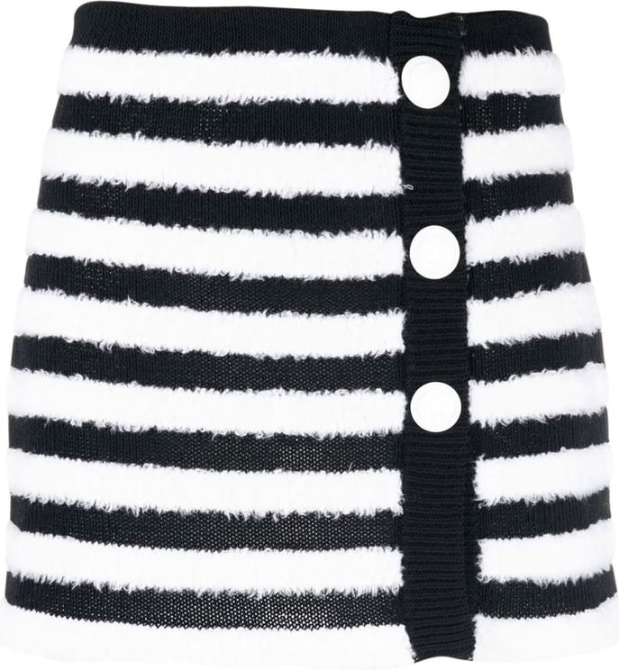 Balmain striped knitted button-up skirt Divers