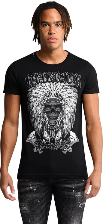 My Brand warrior indian skull t-shirt Zwart