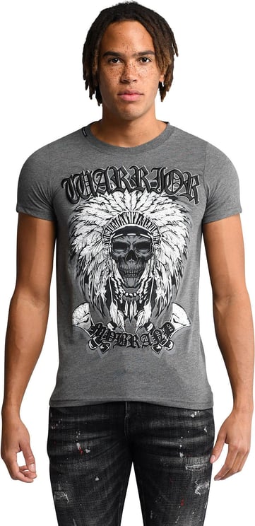 My Brand warrior indian skull t-shirt Grijs