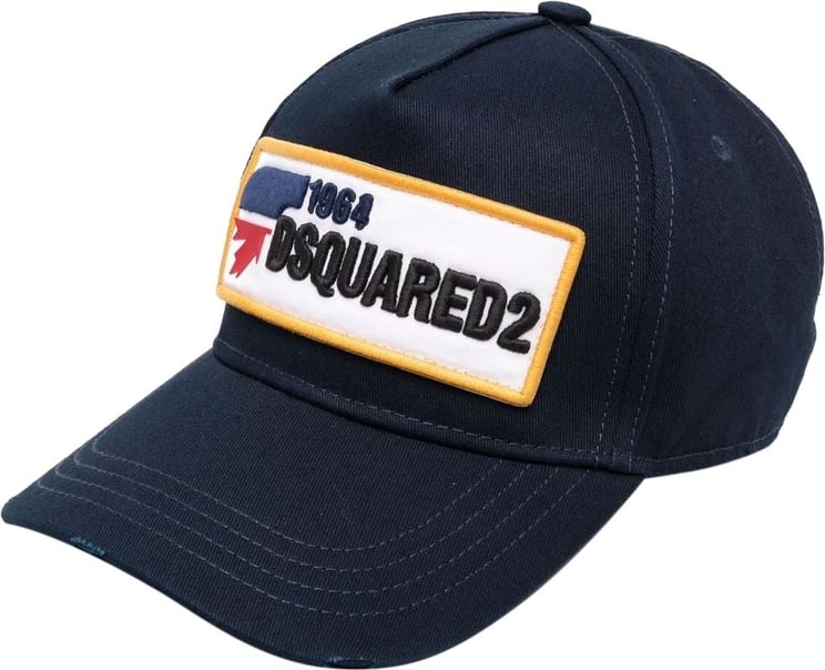 Dsquared2 Logo Patch Baseball Cap Blauw