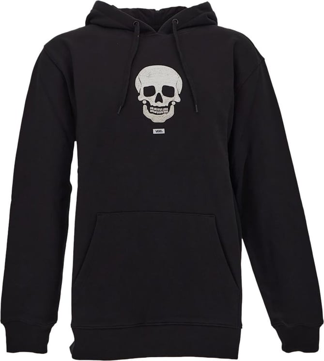Vans Black cotton embroidered-skull hoodie Zwart