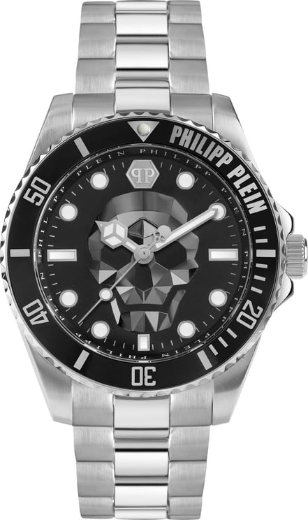 Philipp Plein PWOAA0522 The $kull Diver horloge 44 mm Zwart