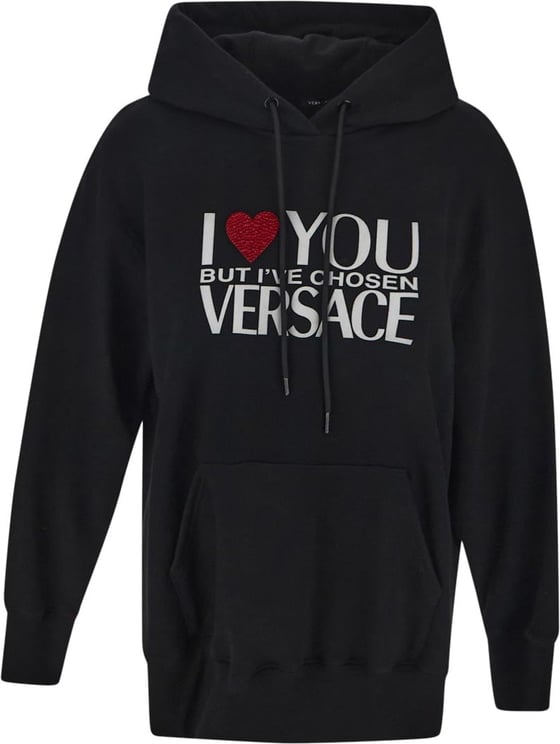 Versace "I Love You" Black Hoodie Zwart